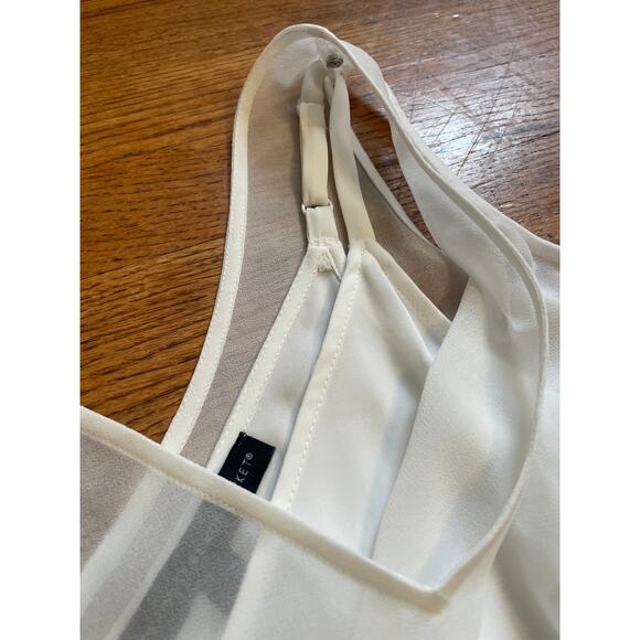 White House Black Market white camisole shirt with attached tank underneath - Picture 5 of 8